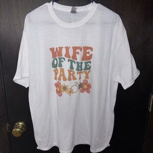 Gildan White Tee with Colorful Graphic